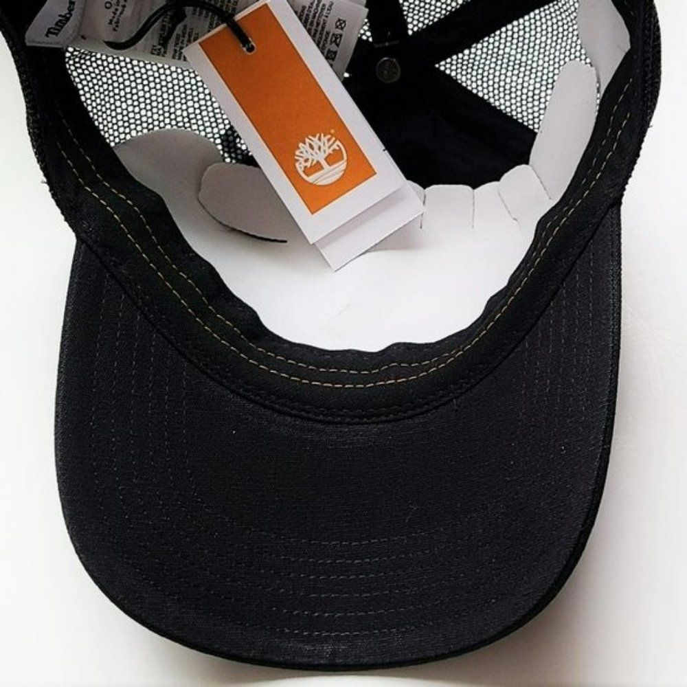 NWT Timberland Cotton Canvas Logo Embroidered Trucker Hat - Picture 3 of 3